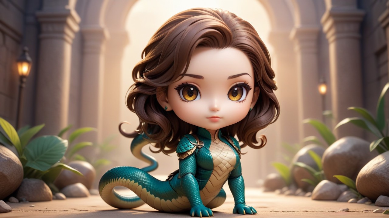 Chibbi-Art Sneaky Chibi: A Snake Stilettos Intriguing Glance