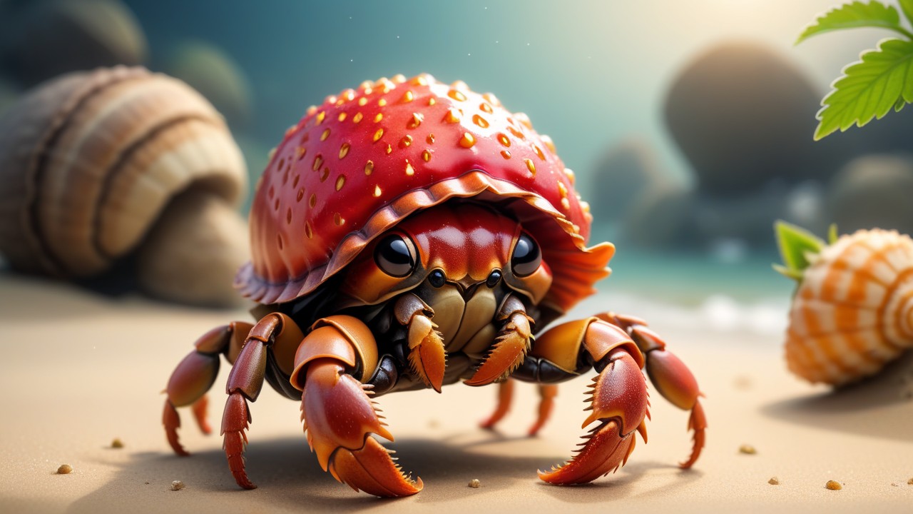 Chibbi-Art Whimsical Crustacean Chibi in Focus: A Delightful Oceanic Gaze