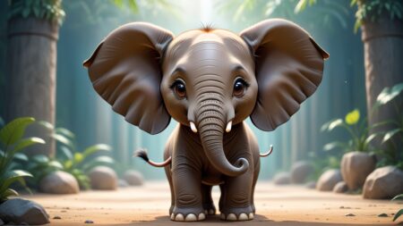 Chibbi-Art Enchanting Chibi Elephant: An artistic masterpiece