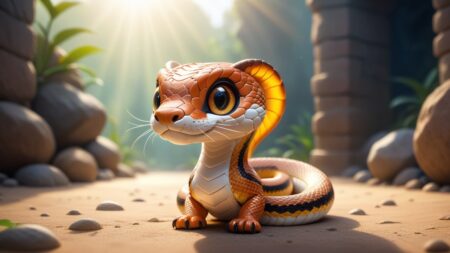 Chibbi-Art Chibi Sunbeam Snake Basking in The Spotlight