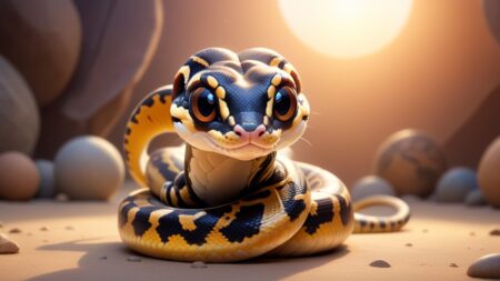 Chibbi-Art Sunset Snake Chibi: A Spectacle of Patterns