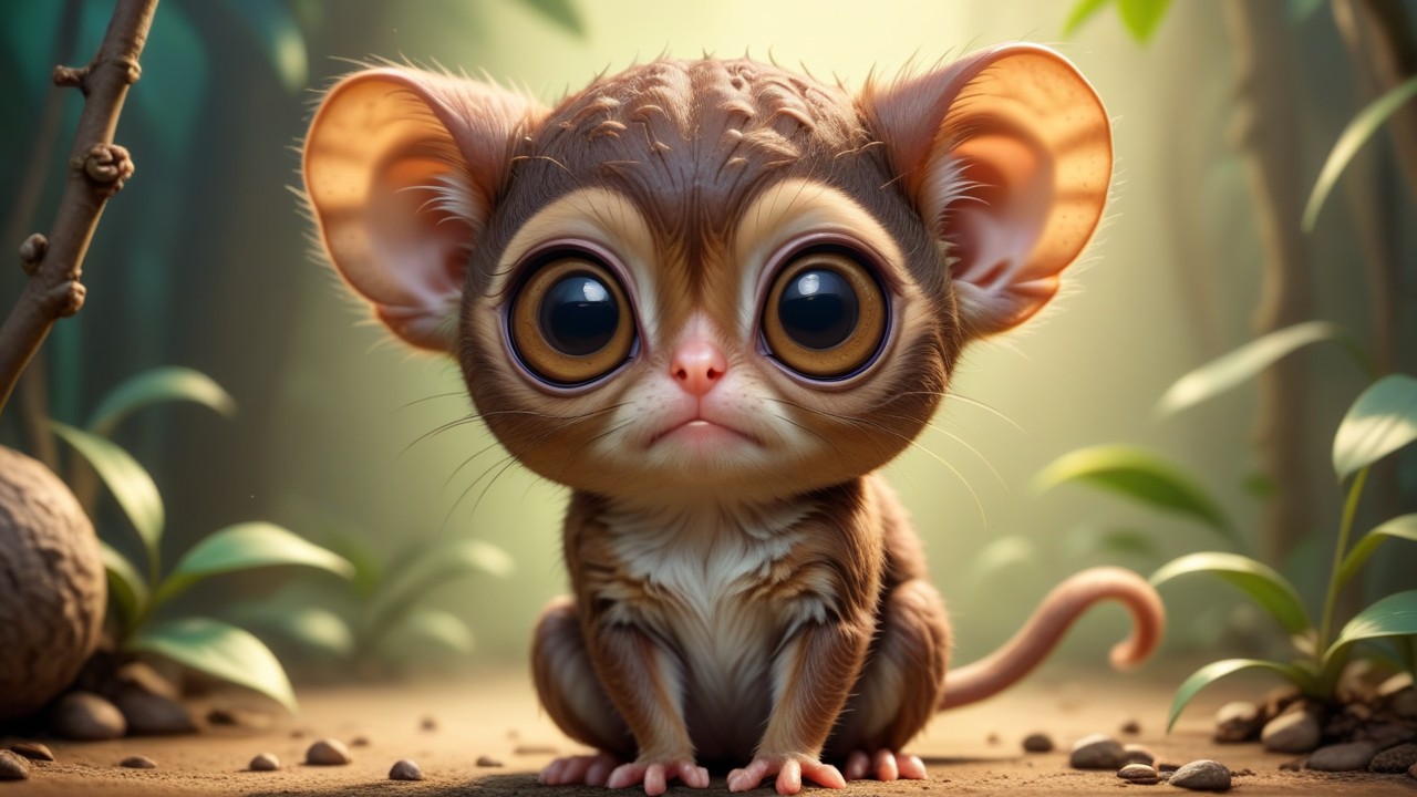 Chibbi-Art Whimsical Tarsier Chibi Portrait