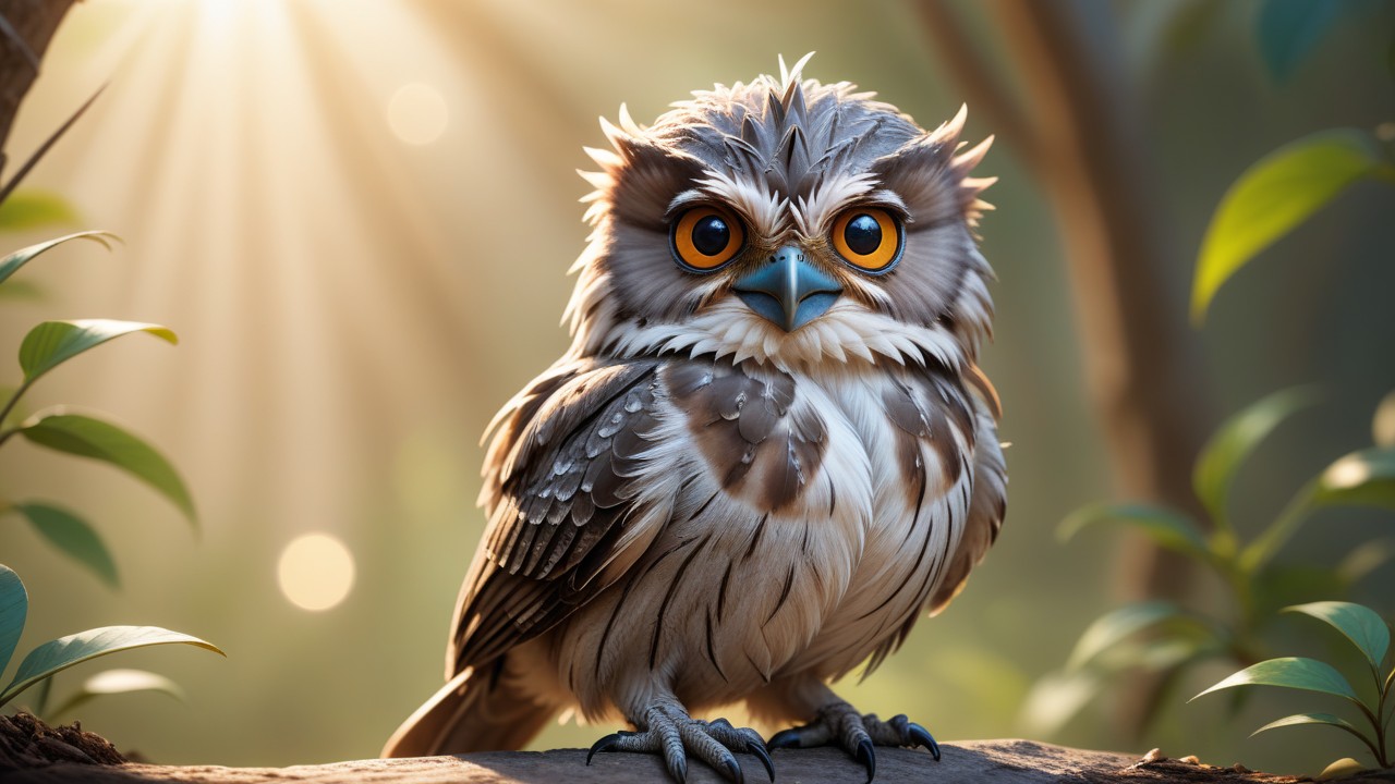 Chibbi-Art Tawny Frogmouth Chibi Portrait: Gazing into Your Soul