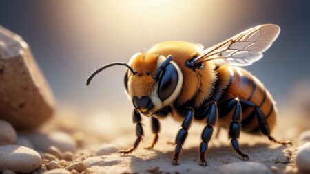 Chibbi-Art Mining Bee Chibi: A Frontal Encounter