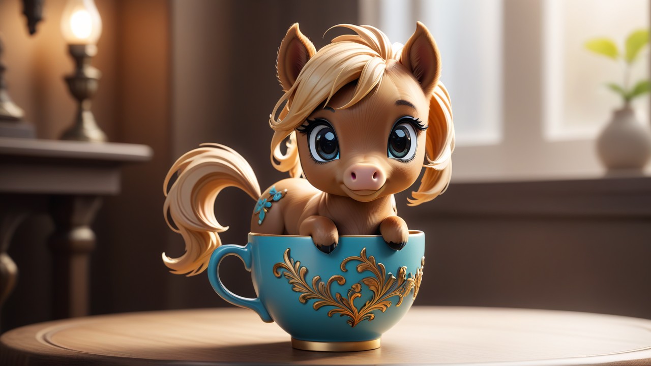 Chibbi-Art Mini Chibi Teacup Horse Portrait