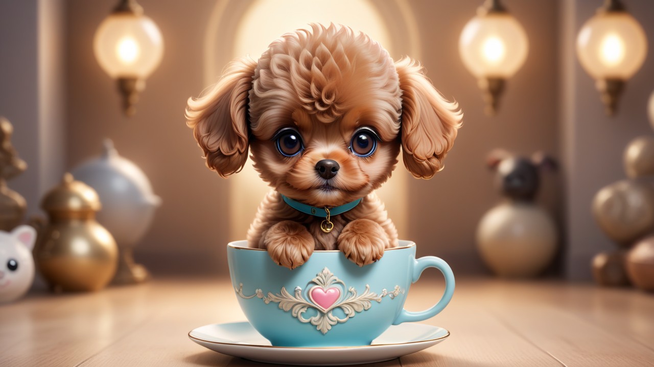 Chibbi-Art Cute Poodle Pose: Chibi Art For Artistic Gaze