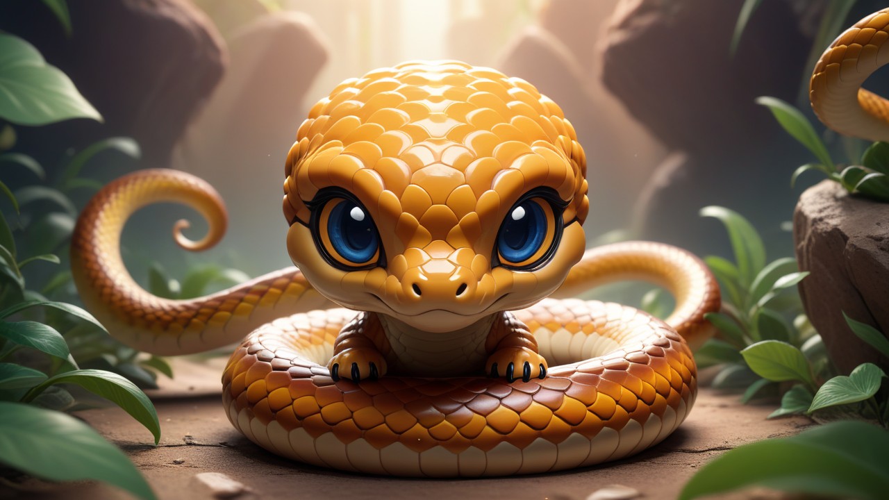 Chibbi-Art Whimsical Chibi Snake Encounter