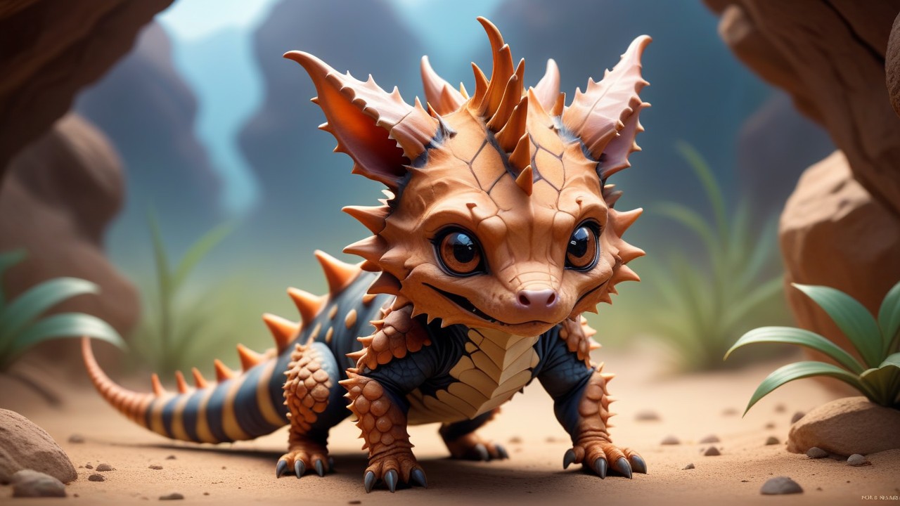 Chibbi-Art Thorny Devil: A Chibi Creation Inviting Viewers Admiration