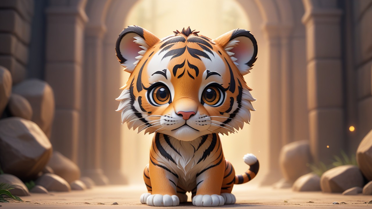 Chibbi-Art Tiger Chibi Gaze: A Touch of Simplicity