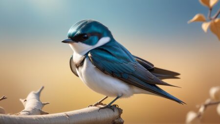 Chibbi-Art Whimsical Tree Swallow Chibi in Expressionist Aesthetic