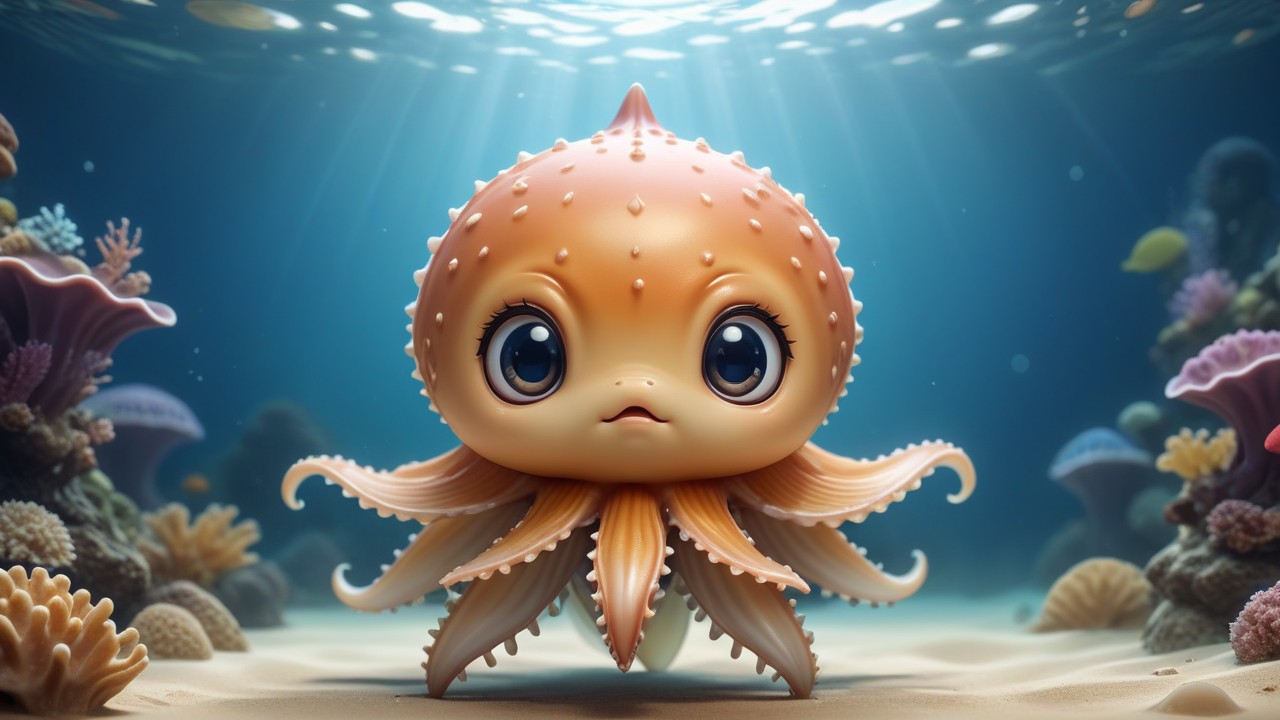 Chibbi-Art Whimsical Cephalopod Chibi Art Gracing the Observer