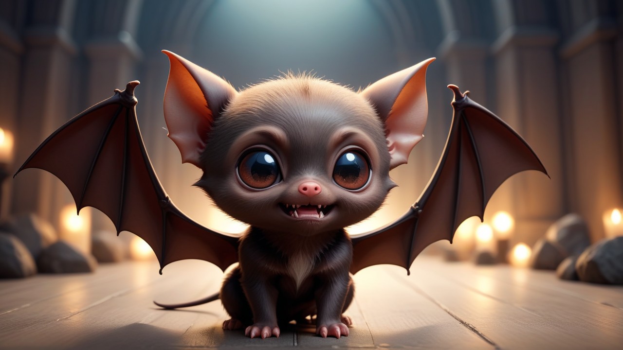 Chibbi-Art Vampire Bat Chibi: A Haunting Gaze