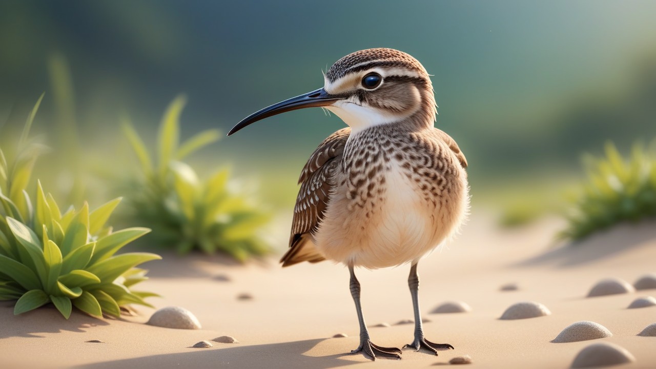 Chibbi-Art Whimbrel Chibi: A Gazing Artpiece