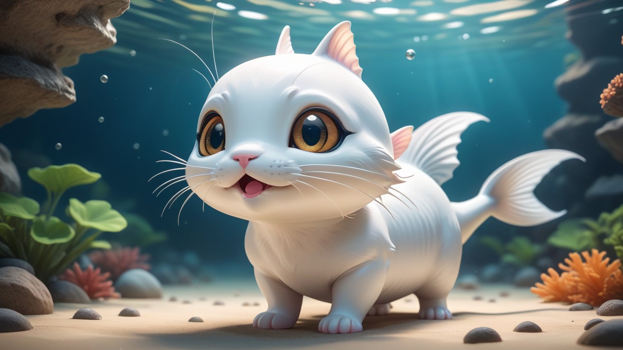 Chibbi-Art White Catfish Chibi: A Whimsical Encounter