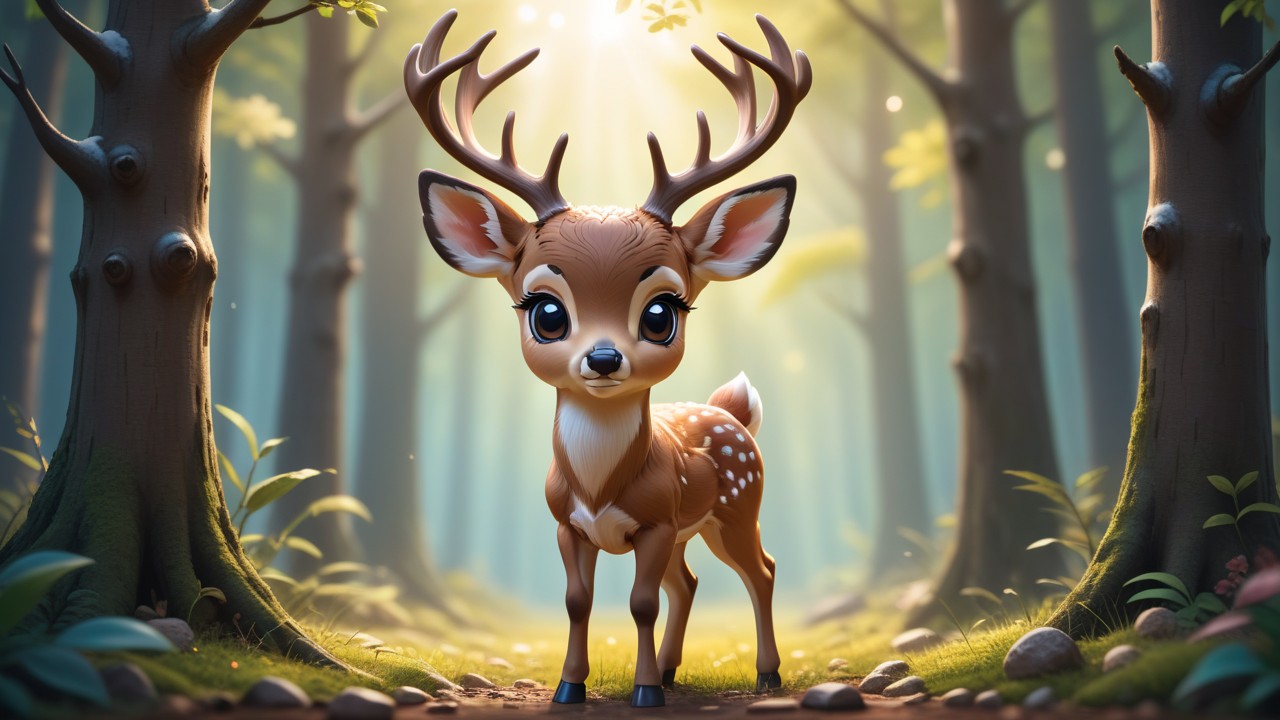 Chibbi-Art Whitetail Chibi: A Deers Serene Gaze