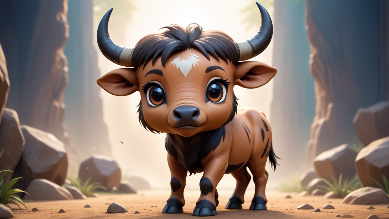 Chibbi-Art Wildebeest Chibi: A Whimsical Stare