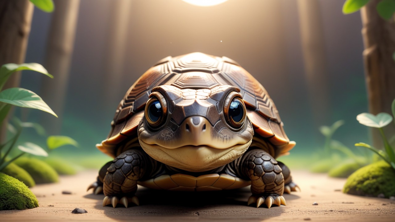 Chibbi-Art Chibi Wood Turtle Gazing Into Your Soul