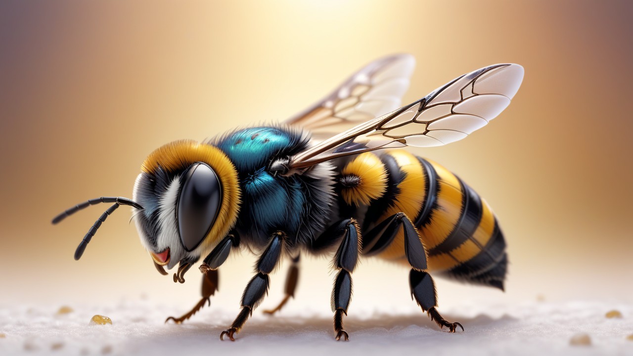 Chibbi-Art Wool Carder Bee Chibi in Profile