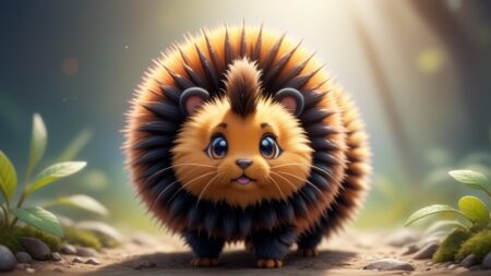 Chibbi-Art Chibi Woolly Bear Caterpillar on a Colorful Journey