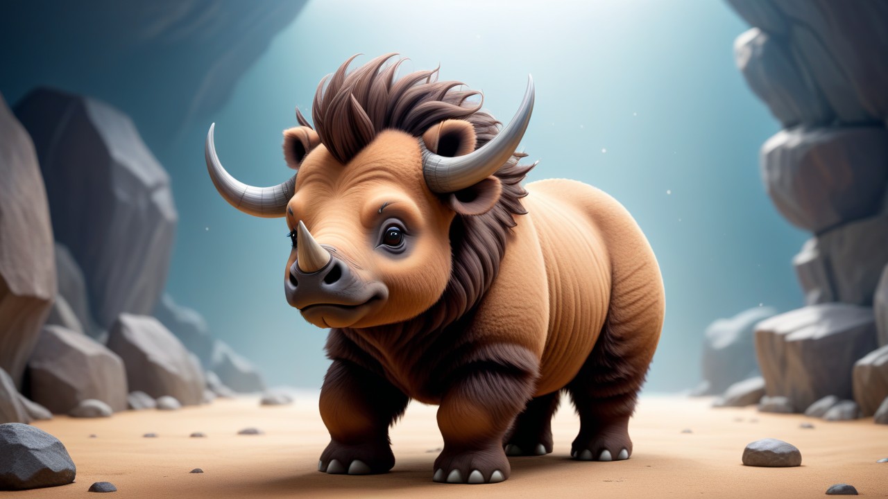 Chibbi-Art Chibi Woolly Rhino: Boldly Engaging the Beholder