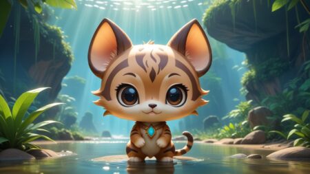 Chibbi-Art Xingu River: A Ray of Chibi Ray Art Depicting Serene Scenery