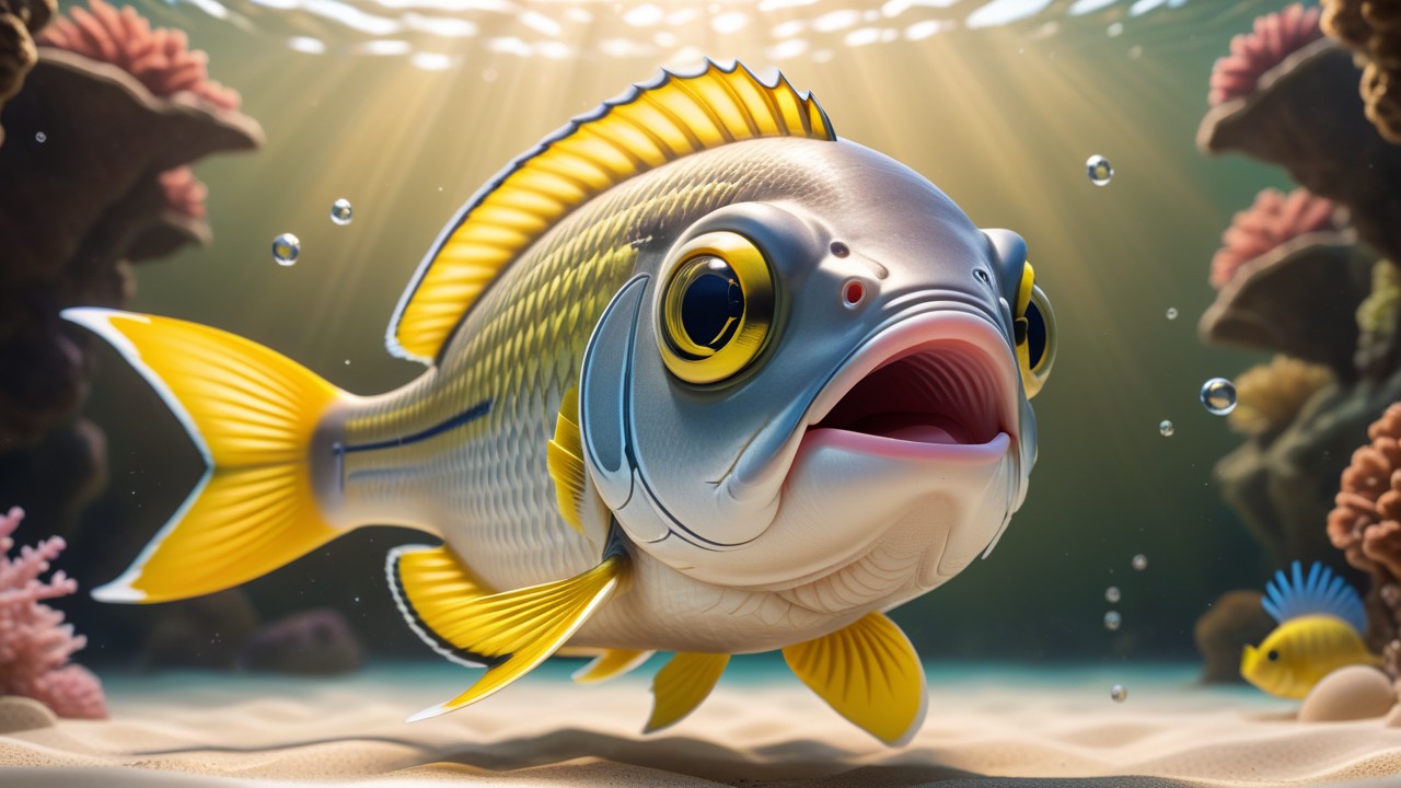 Chibbi-Art Chibi Yellowtail Snapper: Eye Contact in Dynamic Artistic Chibi Style