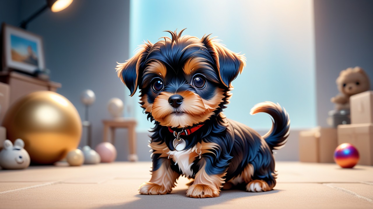 Chibbi-Art Chibi Yorkiepoo in Artistic Wonderland