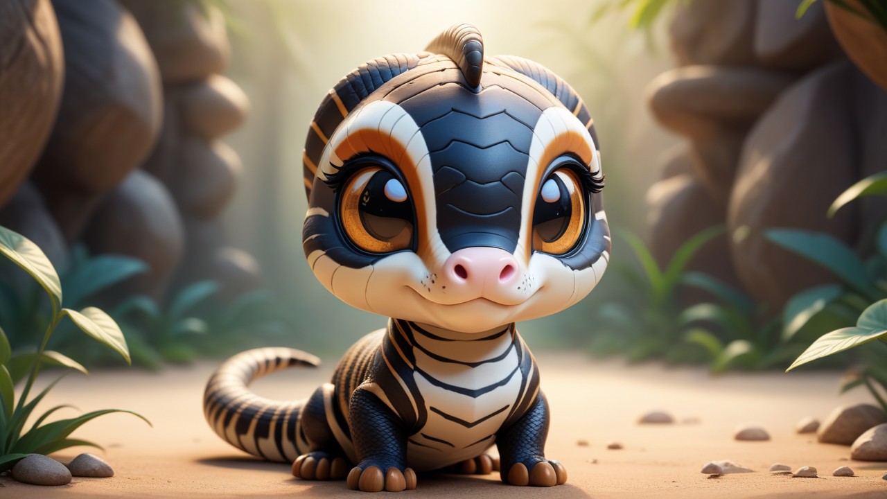 Chibbi-Art Chibi Zebra Snakes Sleek Stare