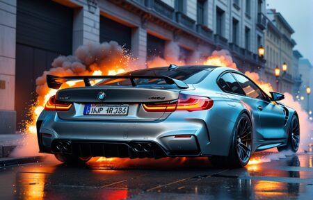 Silver Splendor with Inferno Effects 8 Vehicles Silver Splendor with Inferno Effects