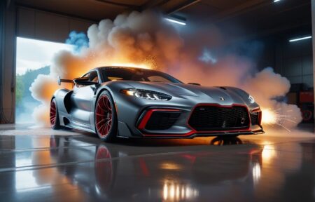 Smoky Silver Sports Car with Red Rims 7 Vehicles Smoky Silver Sports Car with Red Rims