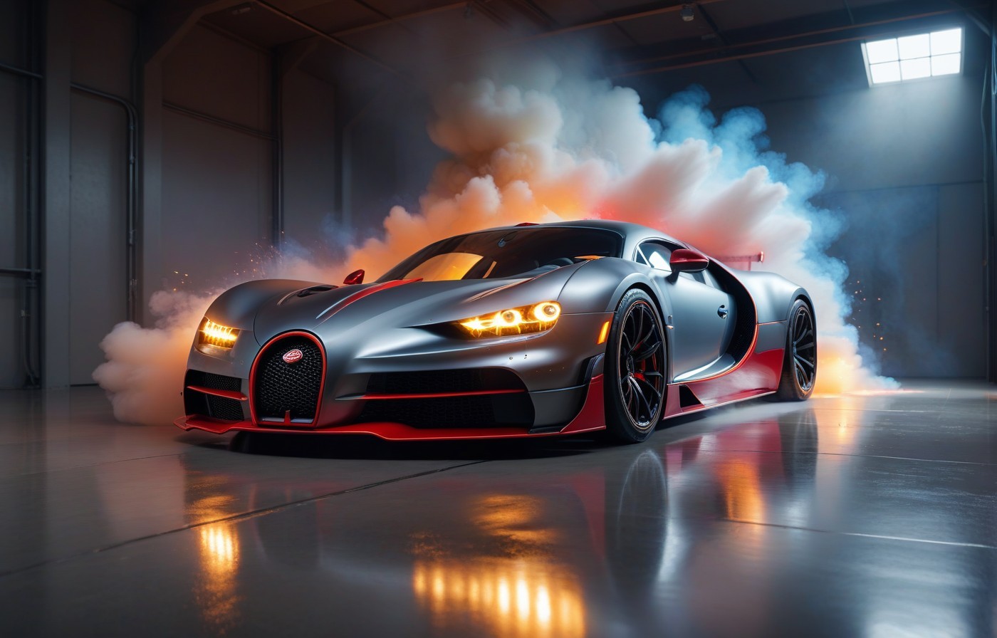 Vehicles Smoky Ride: A Bugatti Enshrouded in Mystery