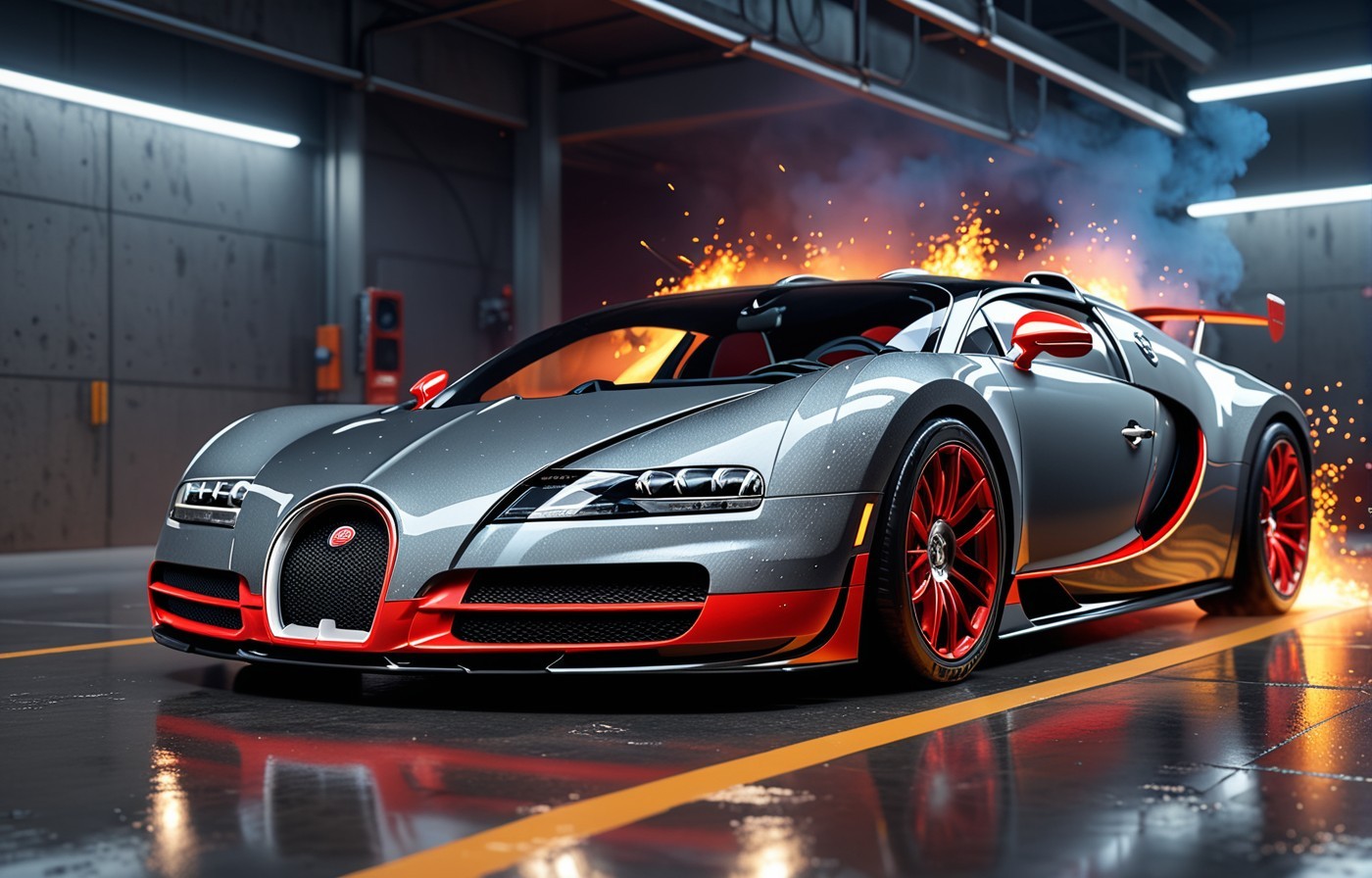 Vehicles Fiery Bugatti Strike