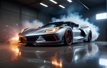 Smoky Silver Sports Car with Red Rims 17 Vehicles Smoky Silver Sports Car with Red Rims