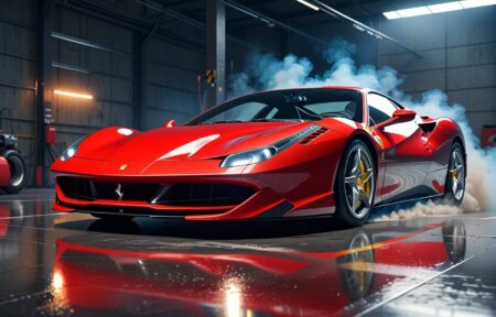 Sports Car In Smoke-Filled Garage 5 Vehicles Sports Car In Smoke-Filled Garage