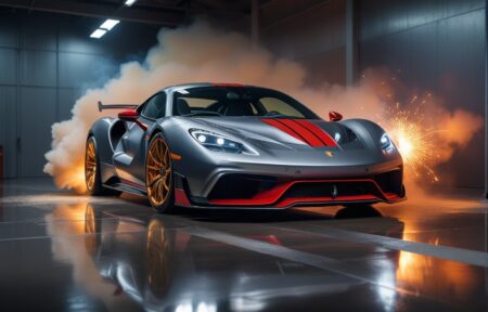 Striking Silver Sports Car with Red Accents: A Style Statement 11 Vehicles Striking Silver Sports Car with Red Accents: A Style Statement