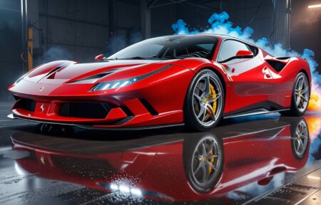 Vehicles Fiery Ride in the Smoky Dawn