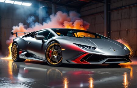 Vehicles Striking Tri-Color Silver Sports Car