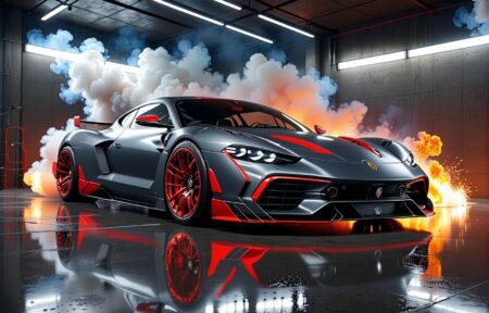 Vehicles Inferno-Inspired Ride: Fiery Flames Accentuate Cars Appeal