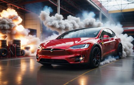 Factory Entrance: Tesla Model X Arrives in Style 4 Vehicles Factory Entrance: Tesla Model X Arrives in Style