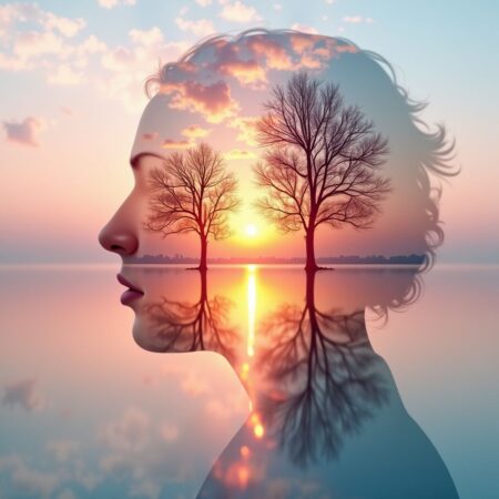 Double-Exposure Entwined Elegance