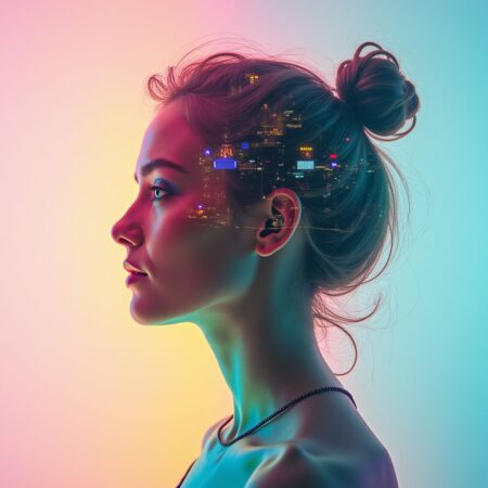 Double-Exposure Entwined Elegance