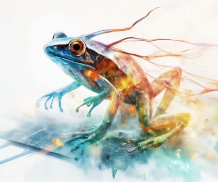 Double Exposure Double Exposed Mechanical Cogs Robot Illustration