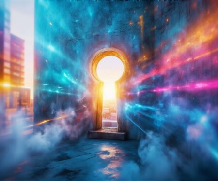 Neumorphism double Double Exposed Golden Wall