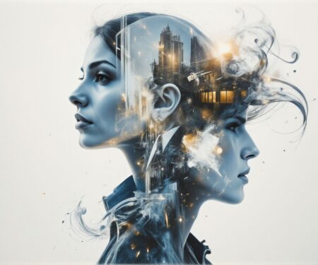 Neumorphism double Double Exposed Contemplation