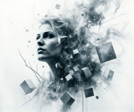 Neumorphism double Double Exposed Neumorphism Cubes Illustration