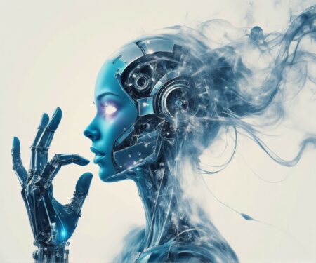 Futuristic Cyborg Cogwheels Illustration 2 Neumorphism double Futuristic Cyborg Cogwheels Illustration