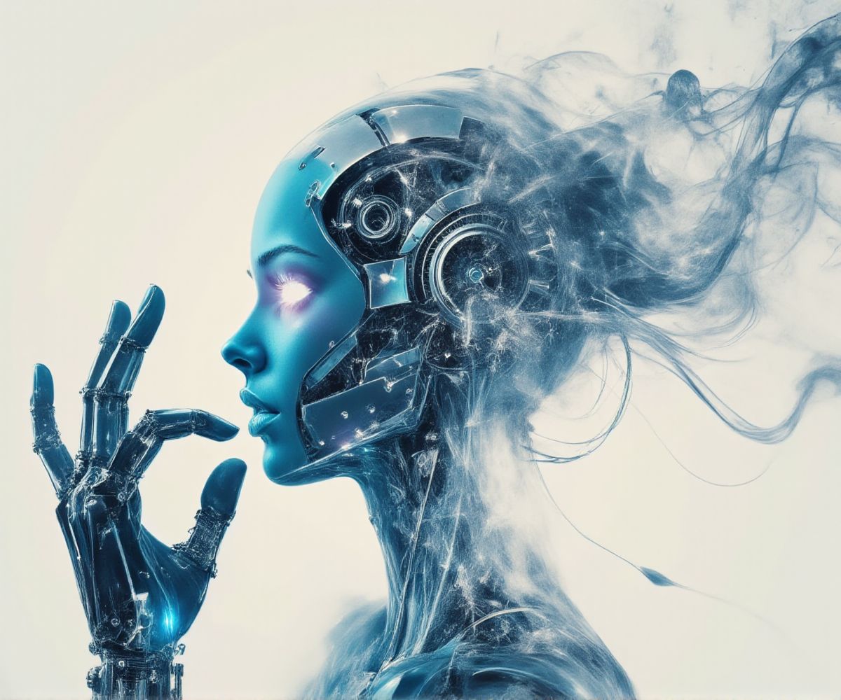 Neumorphism double Futuristic Cyborg Cogwheels Illustration